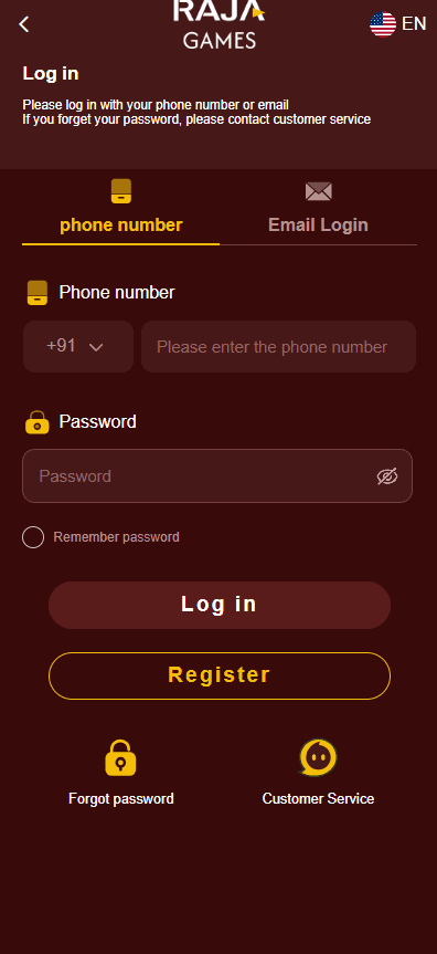 Raja Game Login